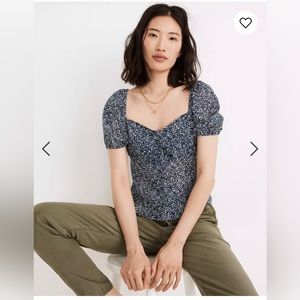 Madewell Sweetheart Top in Bengali Block Print, NWOT